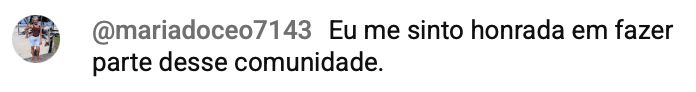 Print de comentário de aluno da Comunidade Vida Alinhada