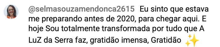 Print de comentário de aluno da Comunidade Vida Alinhada
