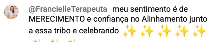 Print de comentário de aluno da Comunidade Vida Alinhada